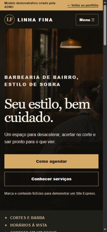 Prévia do modelo de barbearia