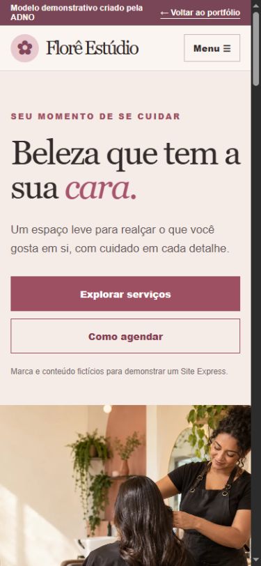 Prévia do modelo de salão de beleza